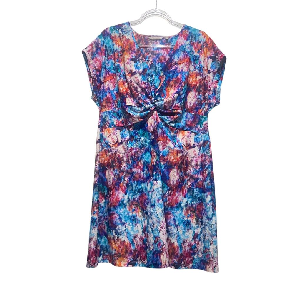 Soft Surroundings Day Spa Swim Dress Large Colorful Twist Front Resort Wear